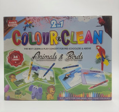 2 in 1 Colour & Clean-Transport and Shape , Animals & Birds
