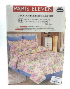 3 Pcs Double Bed Sheet Set