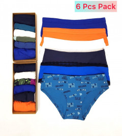 6 Pcs Shorts Pack Ladies Panty (Random Color)