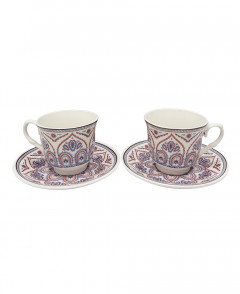 2 Pcs Ceramic Coffee Cup With Saucer