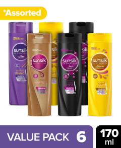 6 Pcs Sunsilk Bundle Assorted Shampoo (6X170ml) (CARGO)