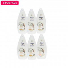 6 Pcs Bundle Dove Nourishing Secrets Restoring Ritual Body Wash, With Coconut Oil and Almond Milk (6X500Ml) (CARGO)