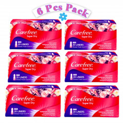 6 Pcs Pack Bundle Carefree Super Dry Panty (6X20 Liners)  (Cargo)
