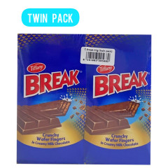 (Food) 2 Packs Tiffany Break Crunchy Wafer Fingers In Creamy Milk Chocolate (2Packs X 31g) (Cargo)