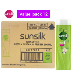 12 Pcs Bundle SUNSILK Shampoo Lively Clean (12X300ml) ( Cargo)
