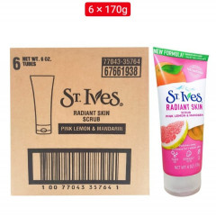 6 Pcs Bundle St. Ives, Radiant Skin Scrub, Pink Lemon & Mandarin,  (6X170 g) (Cargo)