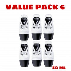 6 Pcs Bundle Rexona - Invisible On Black + White Clothes Anti-Perspirant 48H ( 6X50Ml) (Cargo)