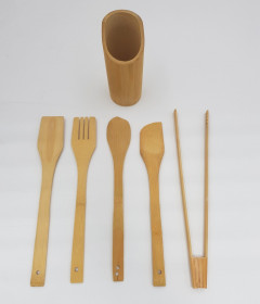 Handmade Wooden Serving and Cooking Spoon Kitchen Utensil Set of 5 (Cargo)