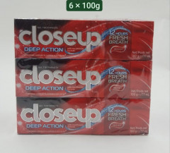 6 Pcs Closeup  Bundle Red Hot Deep Action Fresh Breath Toothpaste (6X100g )(Cargo)