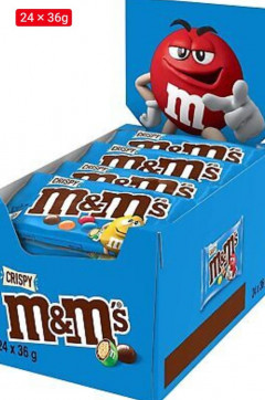 (Food) 24 Pcs  M&M's Bundle Crispy Milk Chocolate Bar, (24X36g) (Cargo)