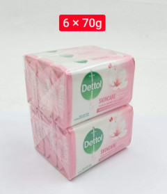6 Pcs Dettol Bundle Skin care Bar Soap (6X70g) (Cargo)
